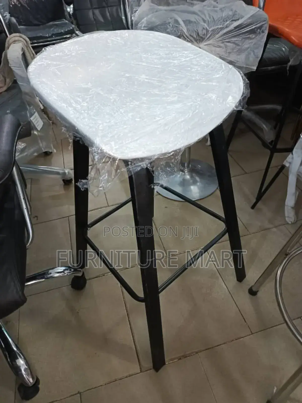 Plastic Chair With Coated Iron Leg