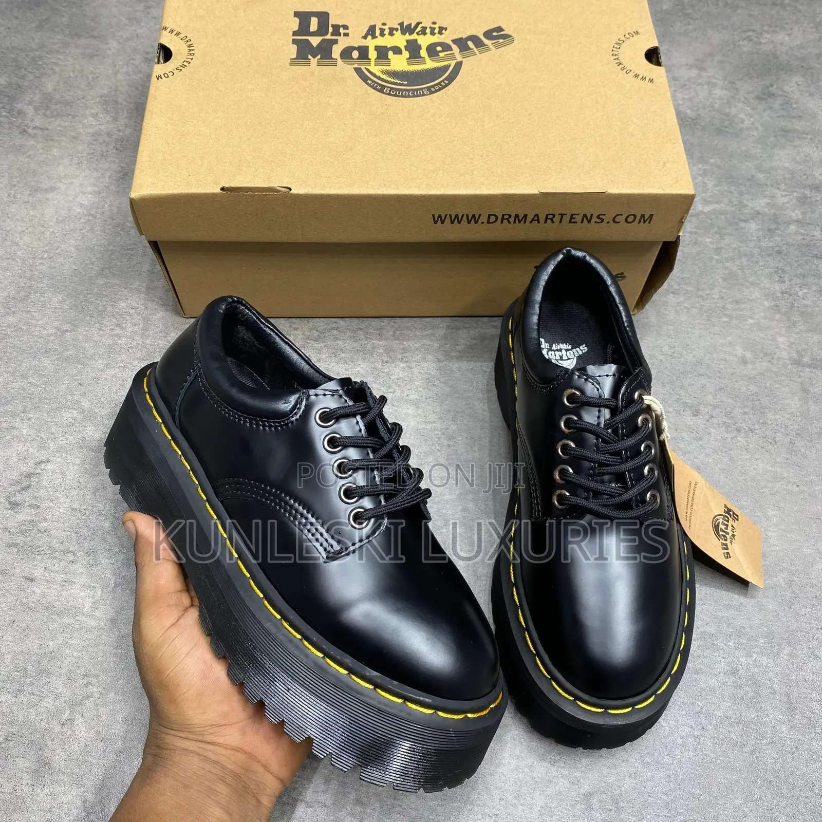 Original Dr Marten Black Leather Shoes Collections