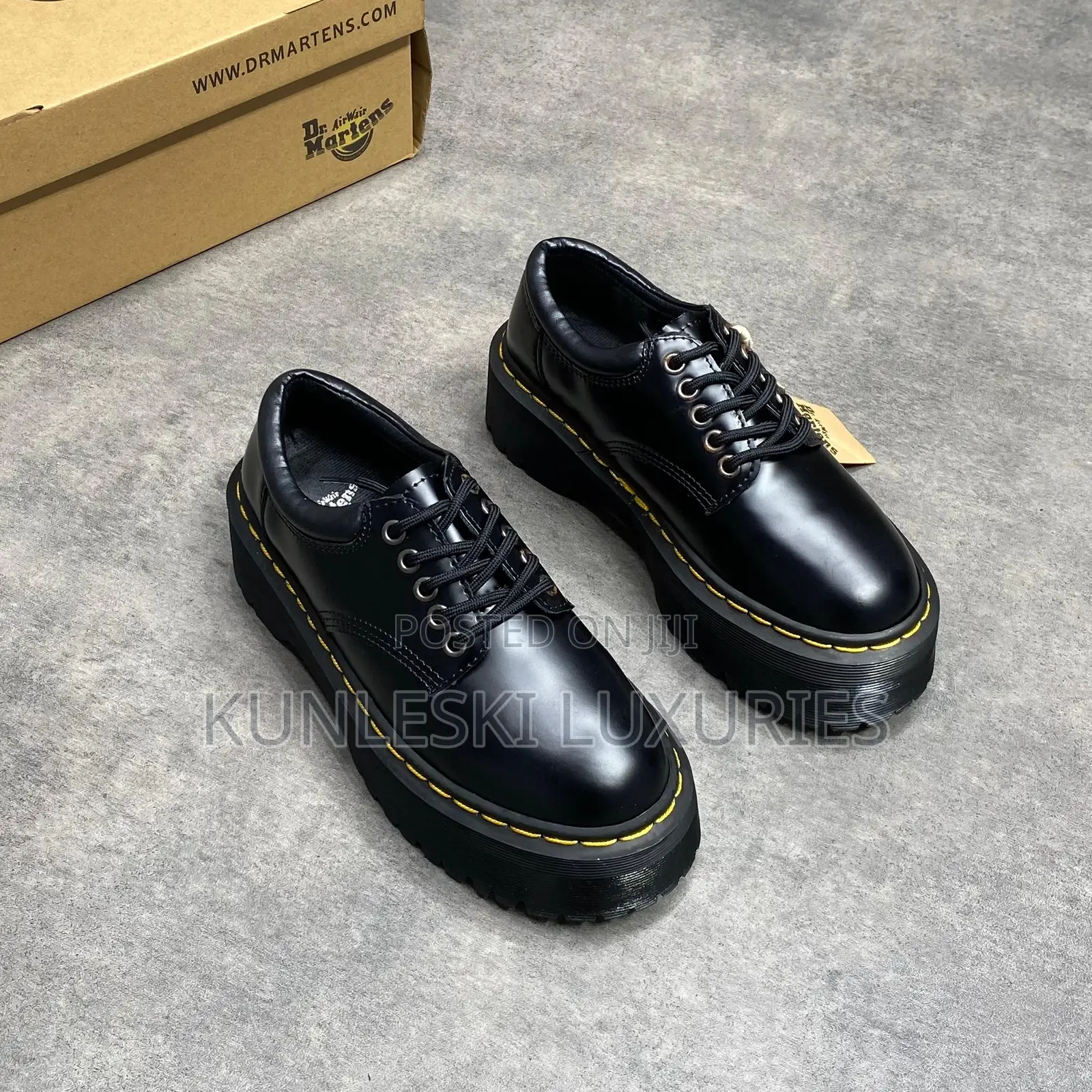 Original Dr Marten Black Leather Shoes Collections