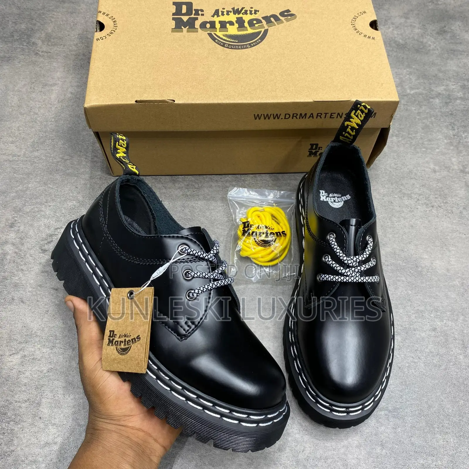 Original Dr Marten Black Leather Shoes Collections