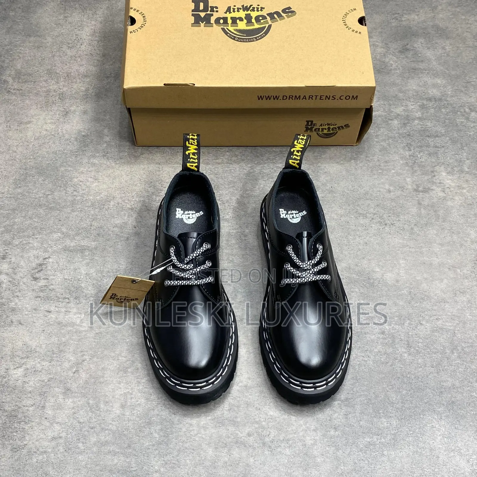 Original Dr Marten Black Leather Shoes Collections