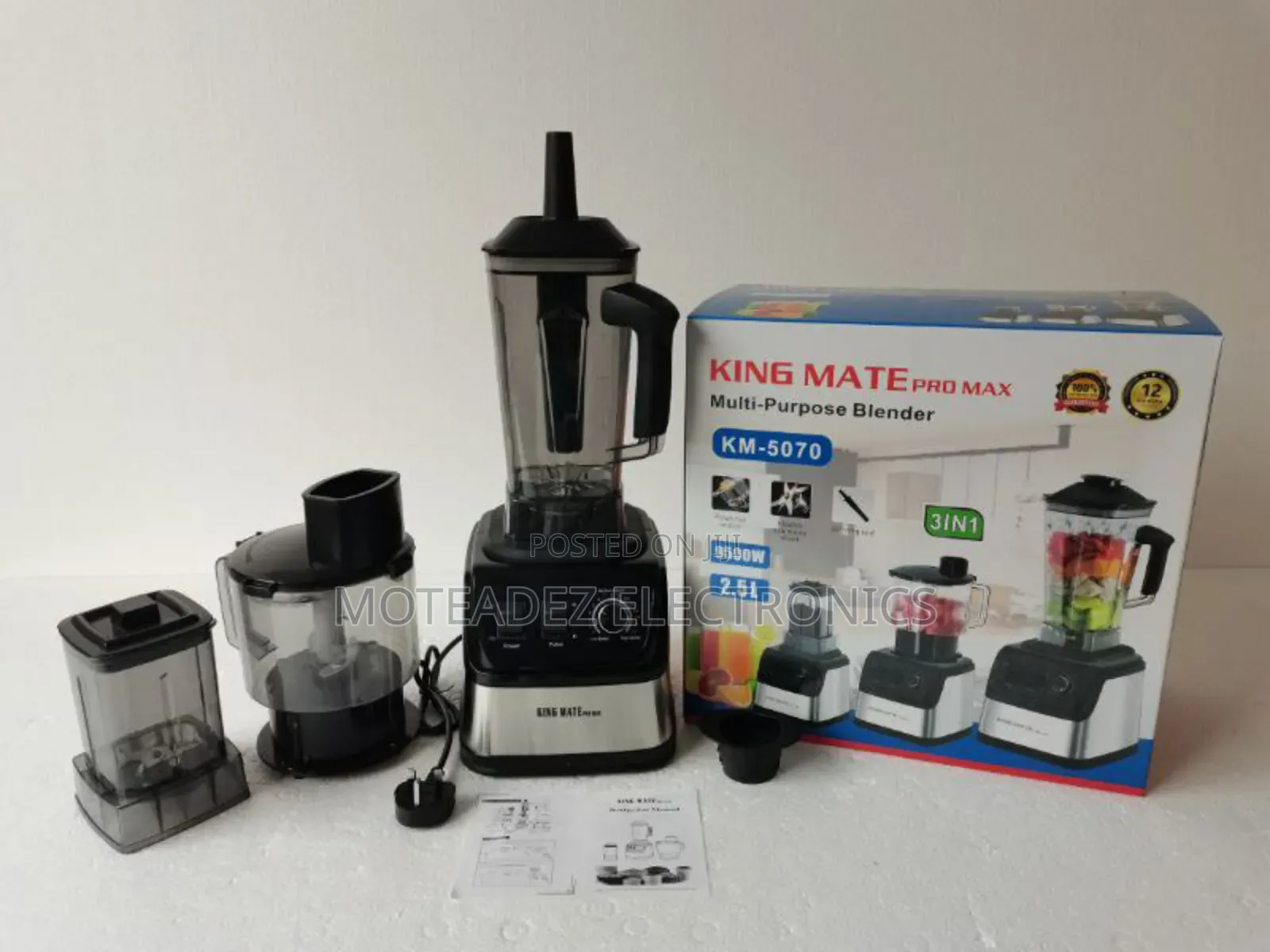 King Mate 2.5l 9500w Heavy Duty Copper Coil Blender/Juicer/Grinder