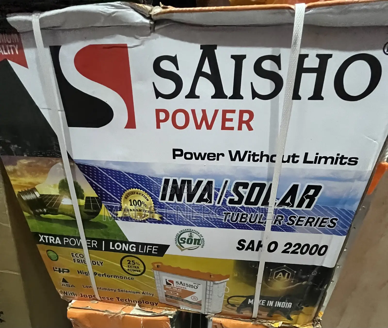 Saisho Tubular Battery 220ah
