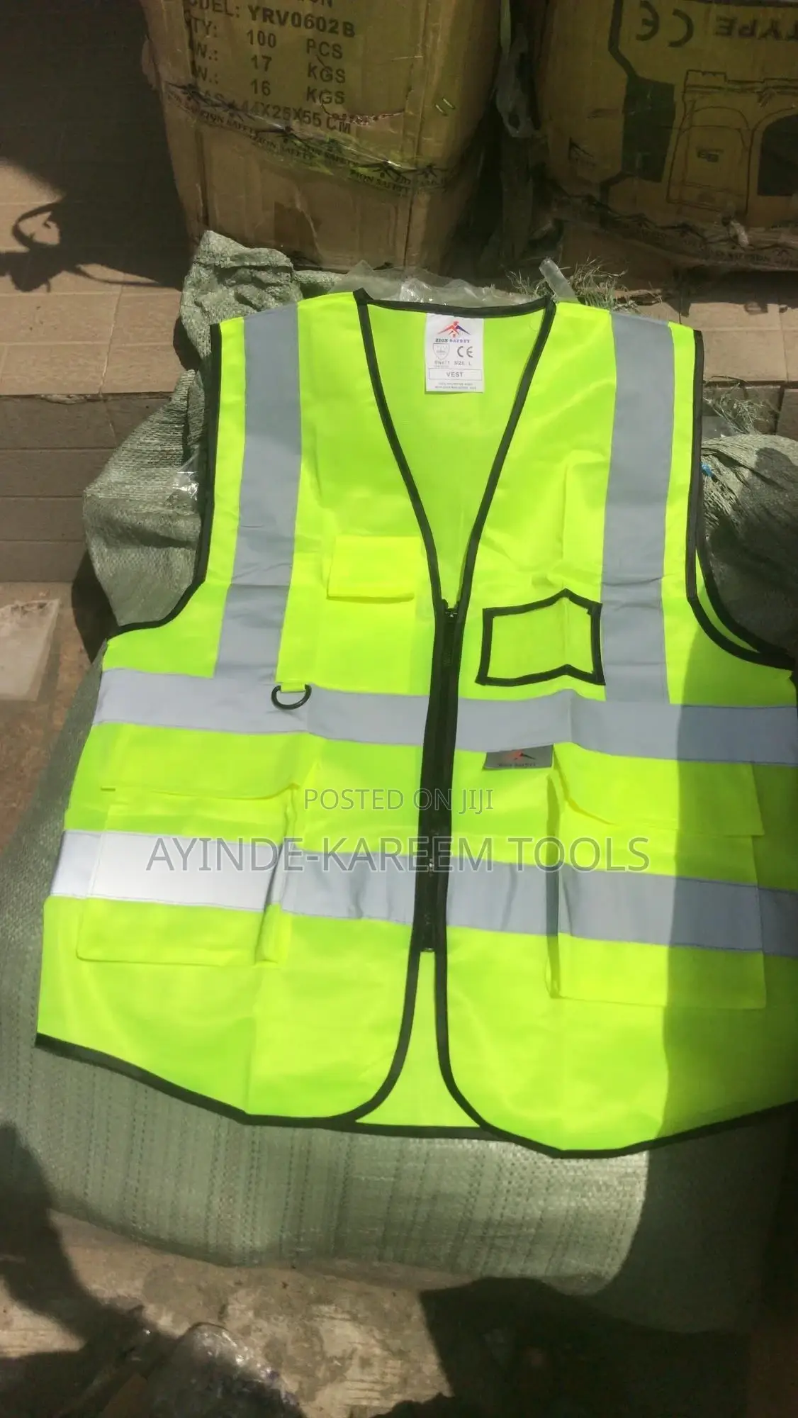 Reflective Jacket With Reflective Tape And Side Pockets