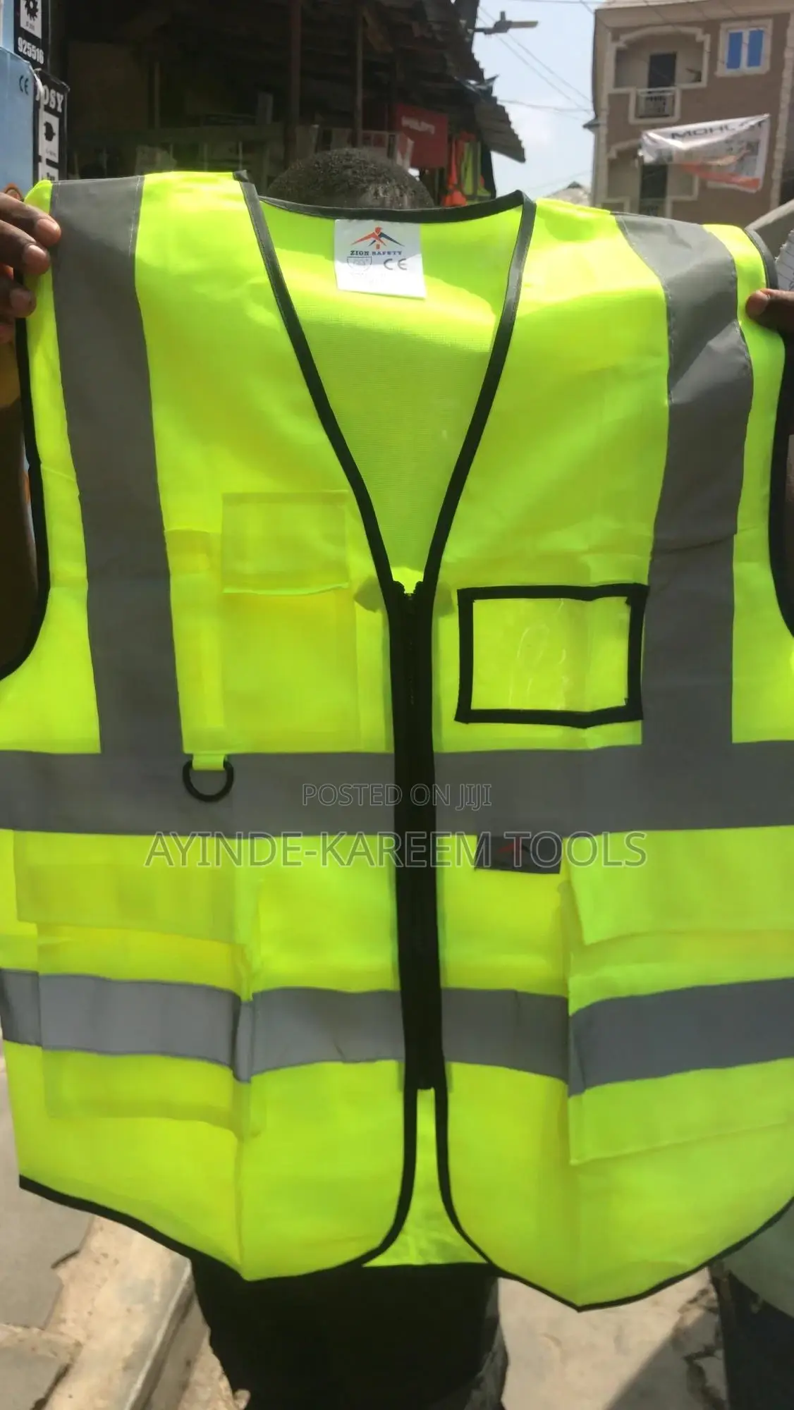 Reflective Jacket With Reflective Tape And Side Pockets