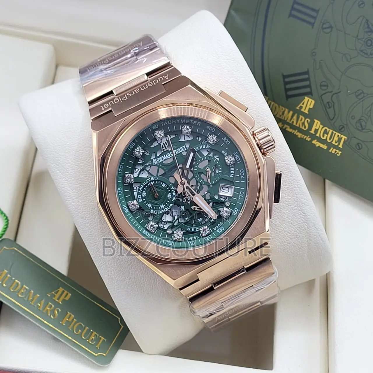 Original Audemars Piquet Chronograph Rose Gold Chain Watch