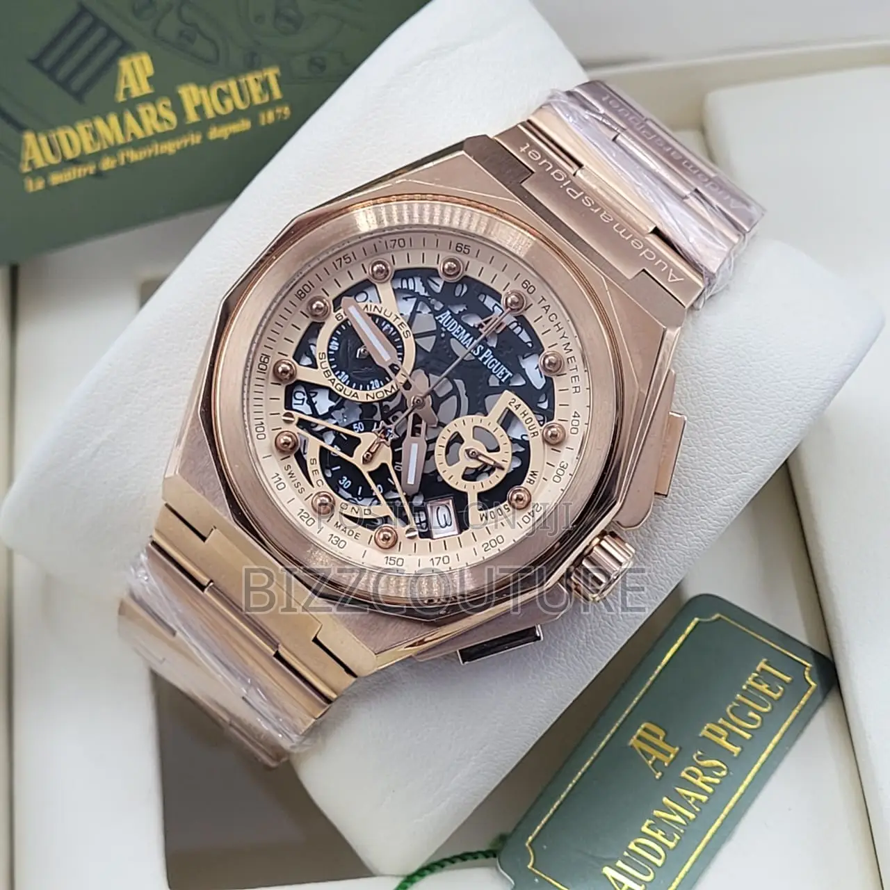 Original Audemars Piquet Chronograph Rose Gold Chain Watch