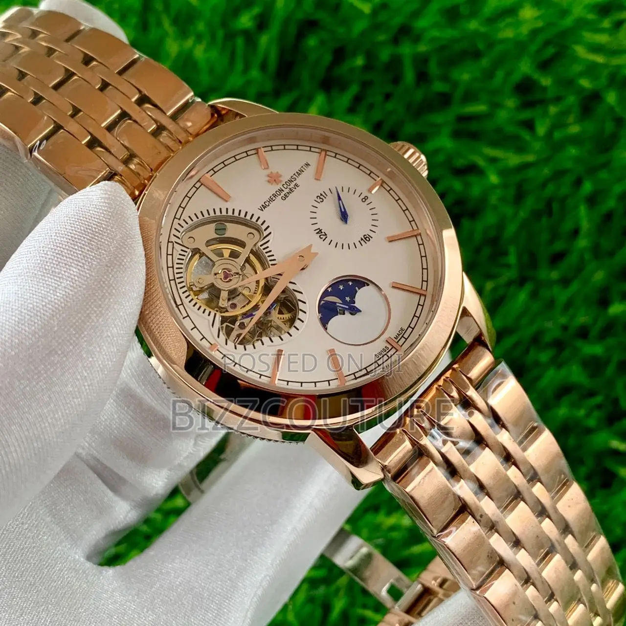 Original Vacheron Constantin Chronograph Gold Chain Watch