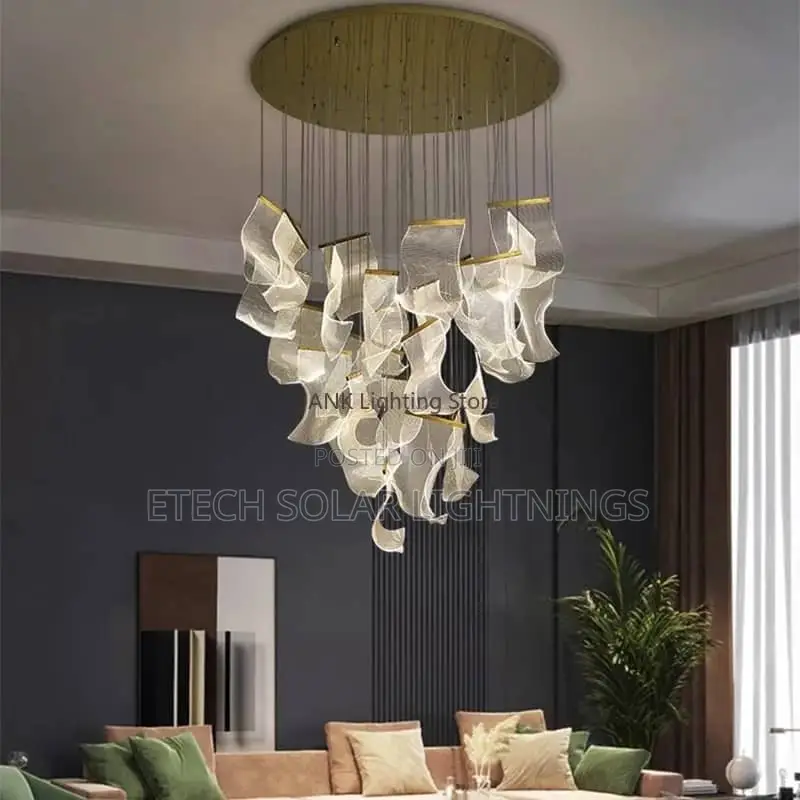 Post Modern Led Living Room Staircase Dropping Chandelier