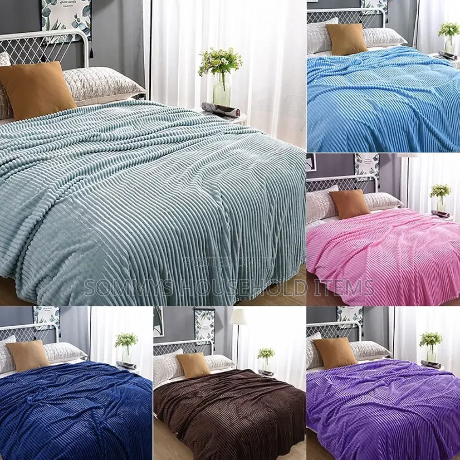 Fluffy Throw Blanket . (Fit 6by6 Bed in Size: 200x240cm)
