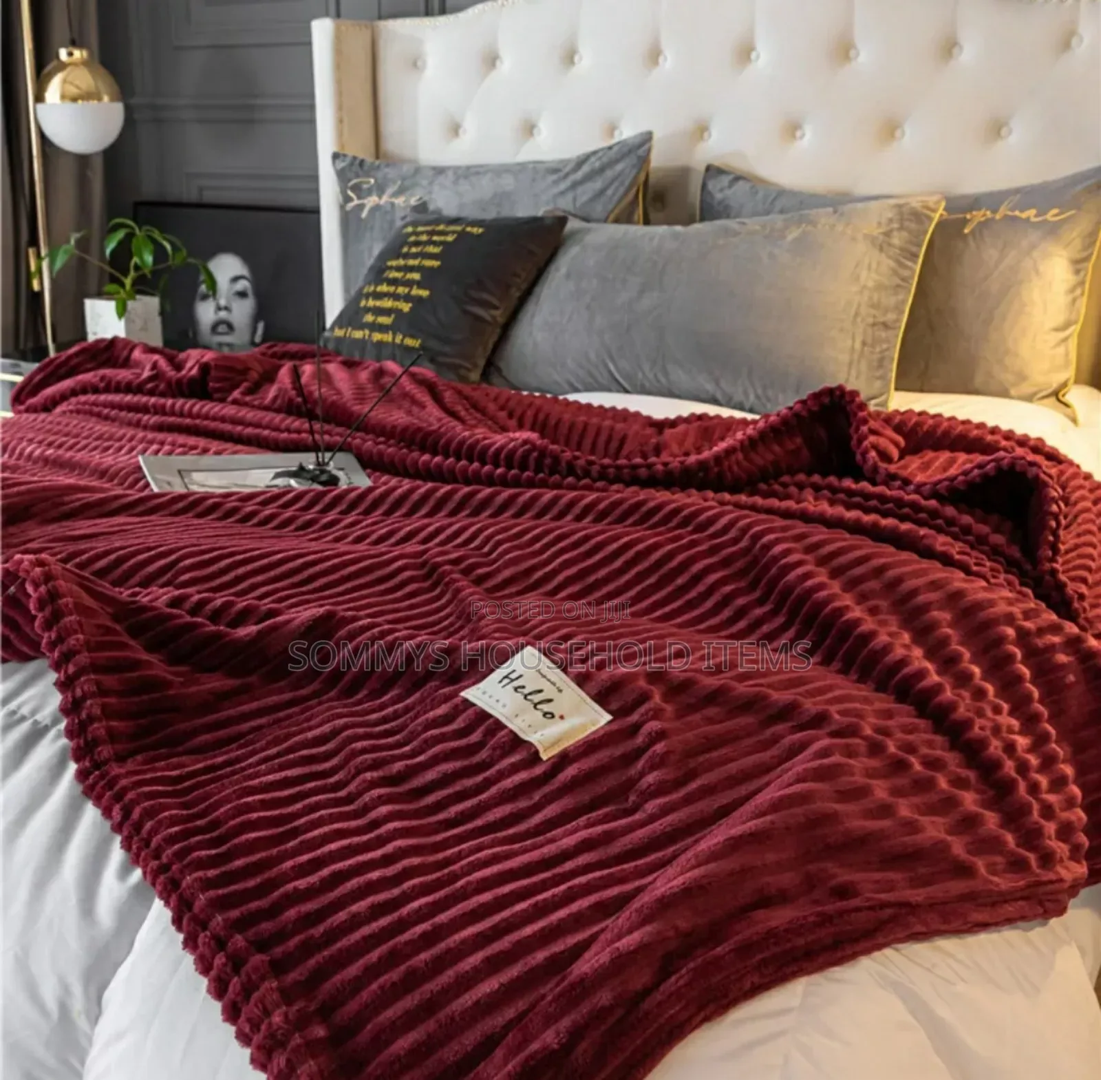 Fluffy Throw Blanket . (Fit 6by6 Bed in Size: 200x240cm)