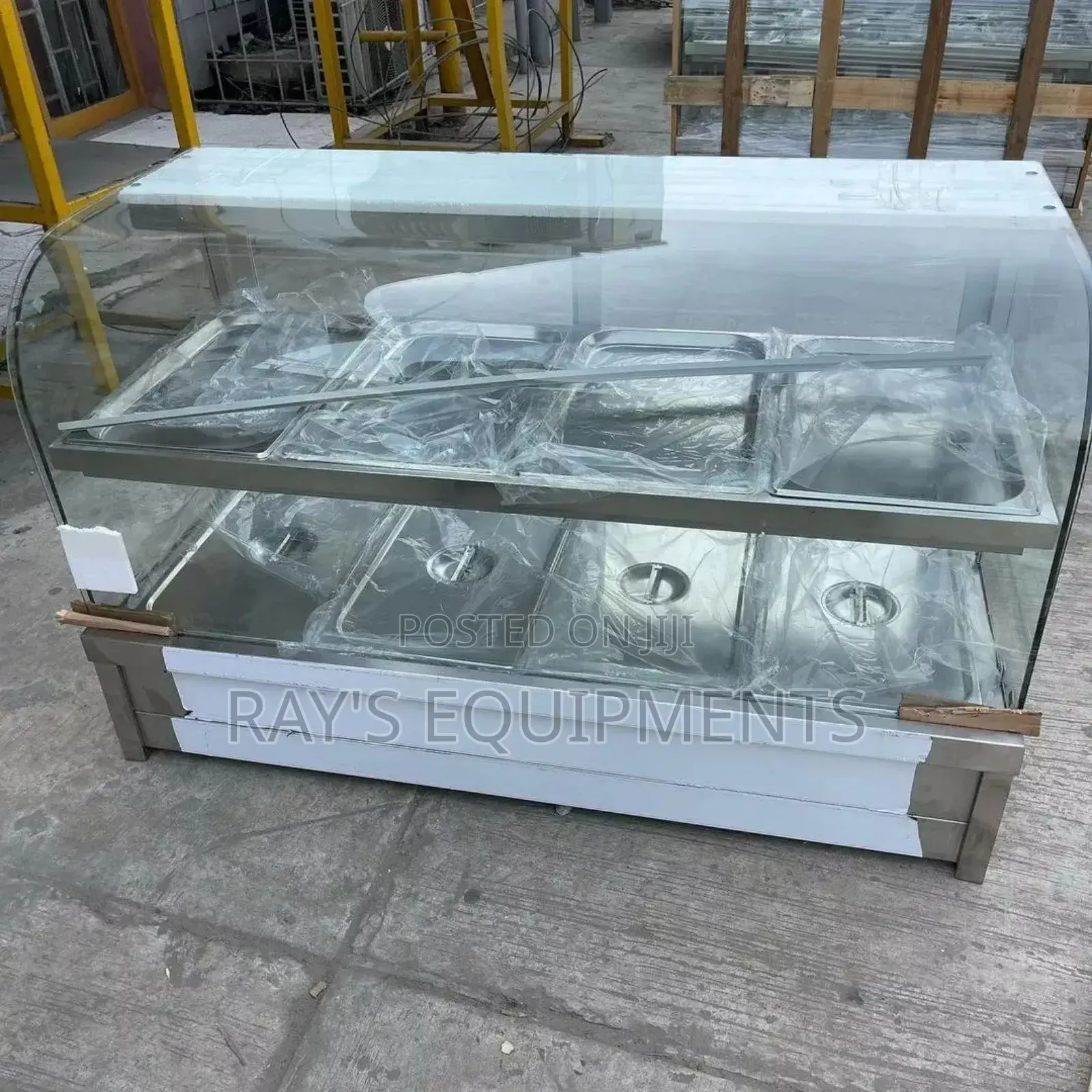 4 Plate Curve Glass Food Warmer