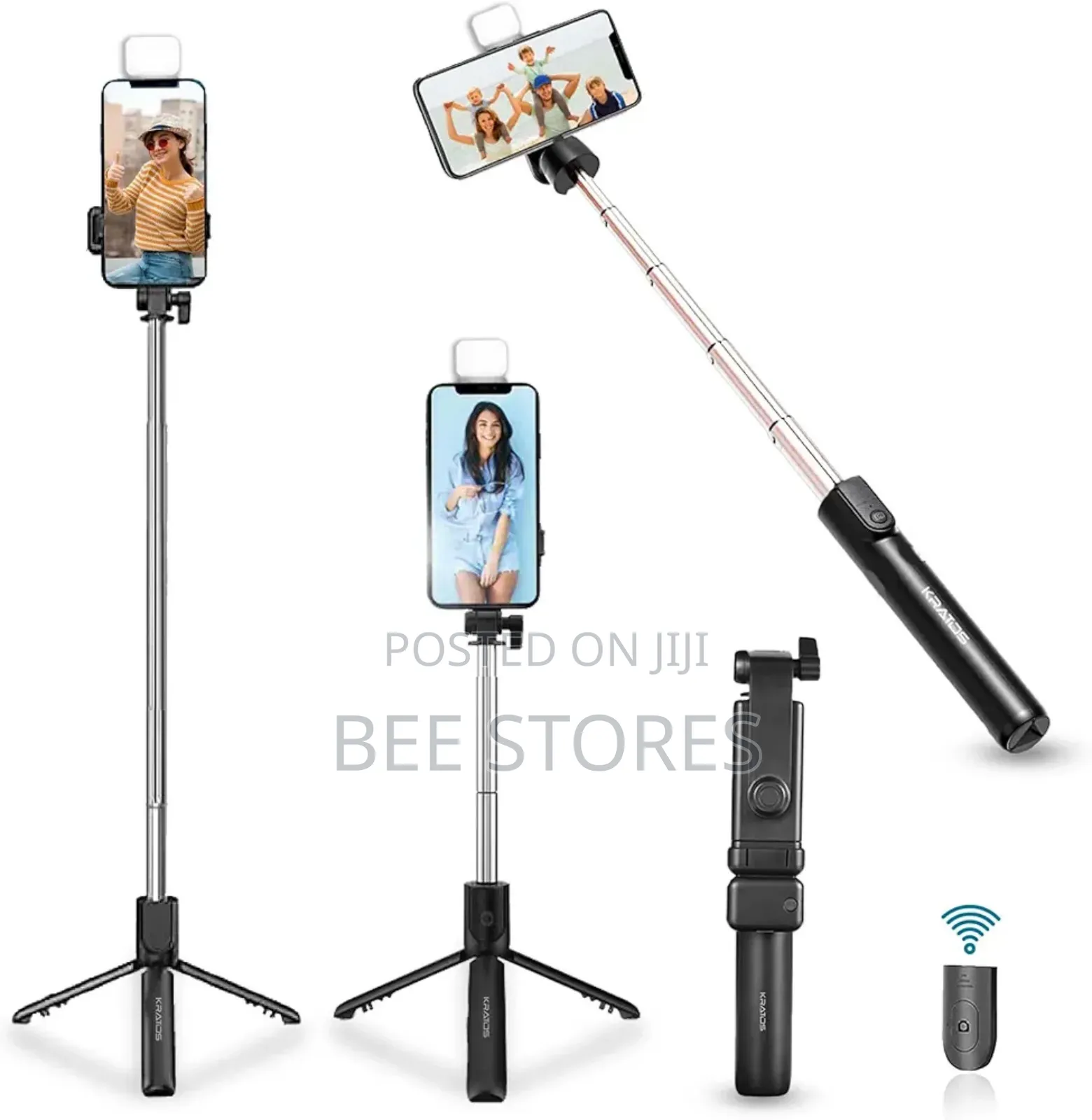 Selfie Stick With Light And Bluetooth Shooter