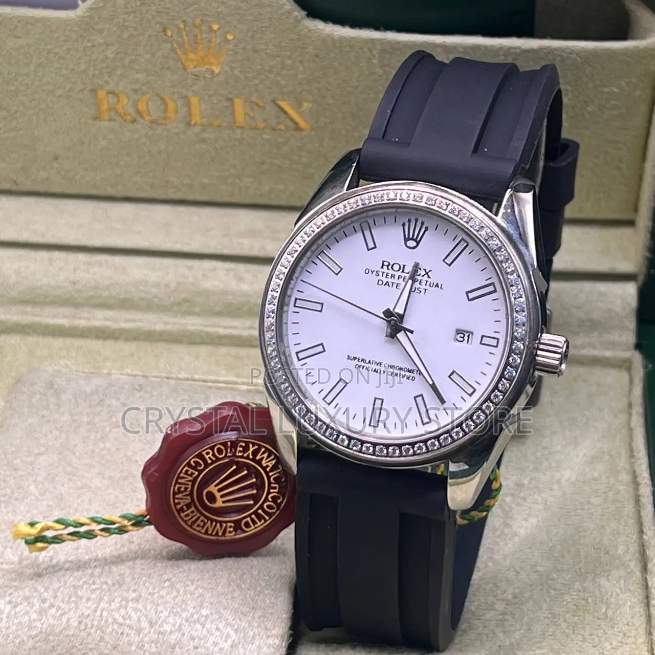 Rolex Quality Men Genuine Leather Wristwatch