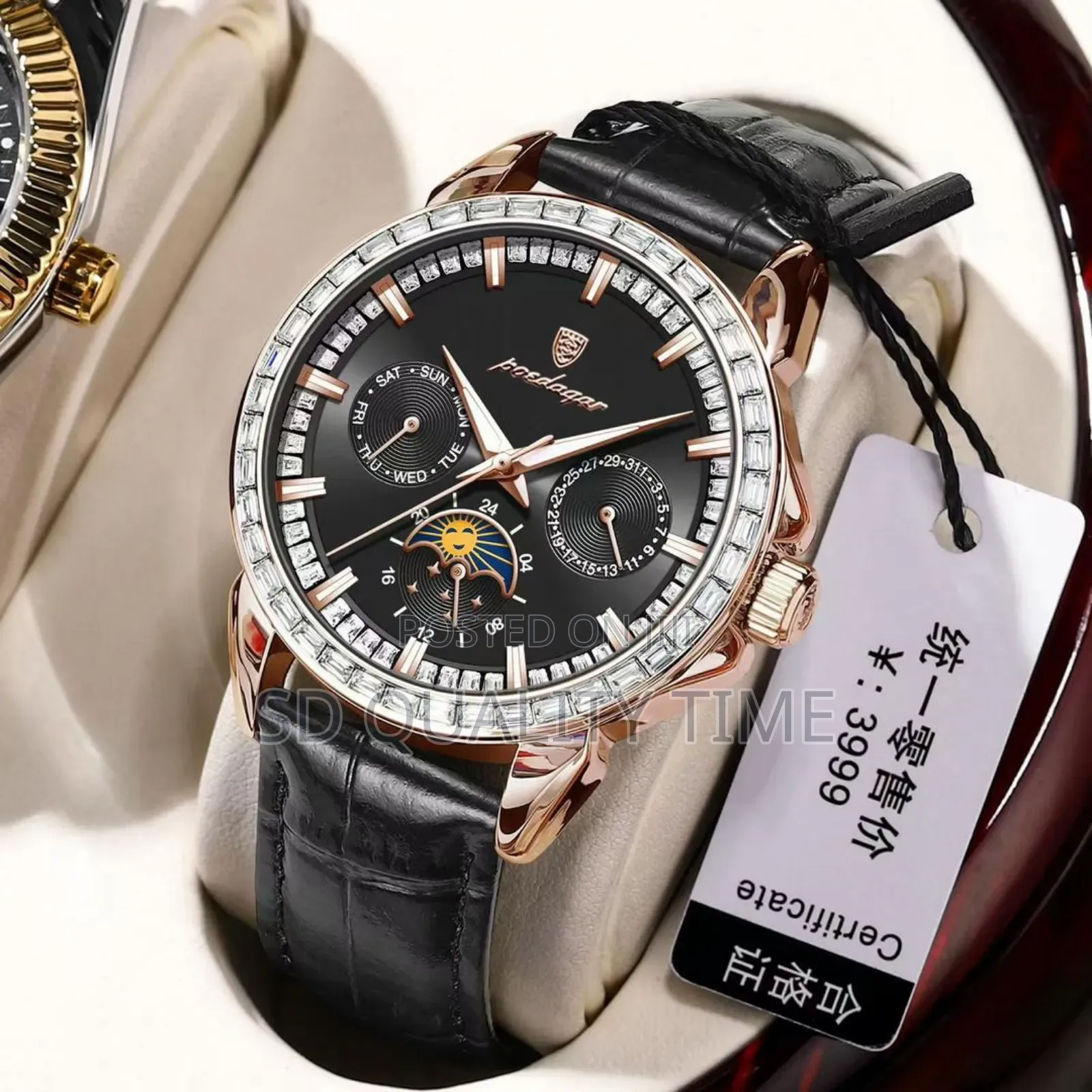Poedagar Water Resistant Leather Watch