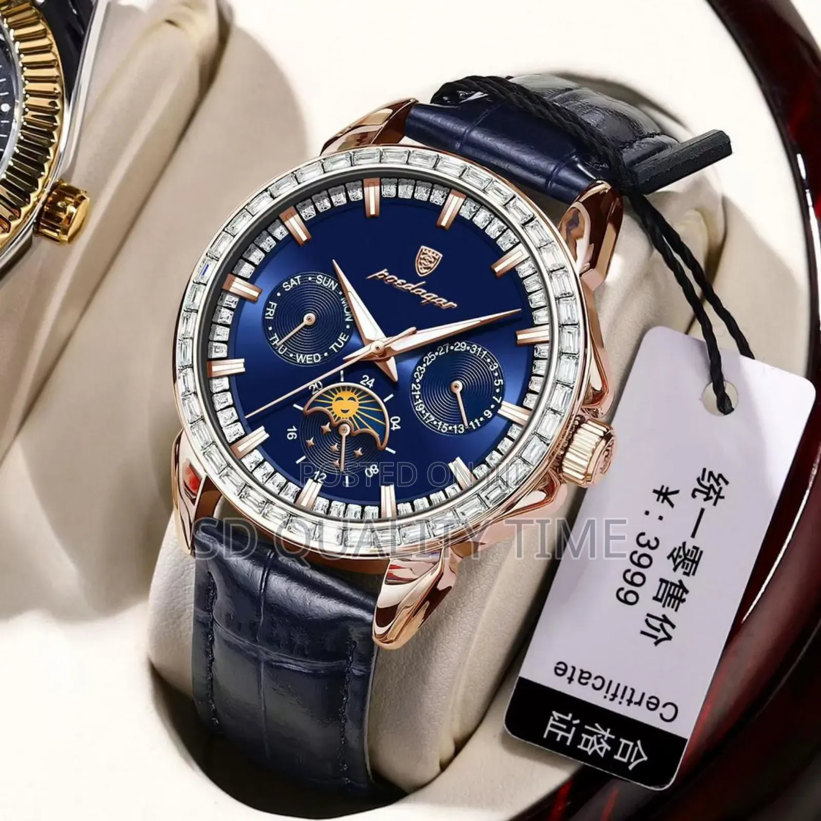 Poedagar Water Resistant Leather Watch