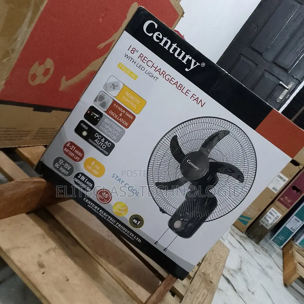 Relief From Heat Century 18 Inches Rechargeable Wall Fan