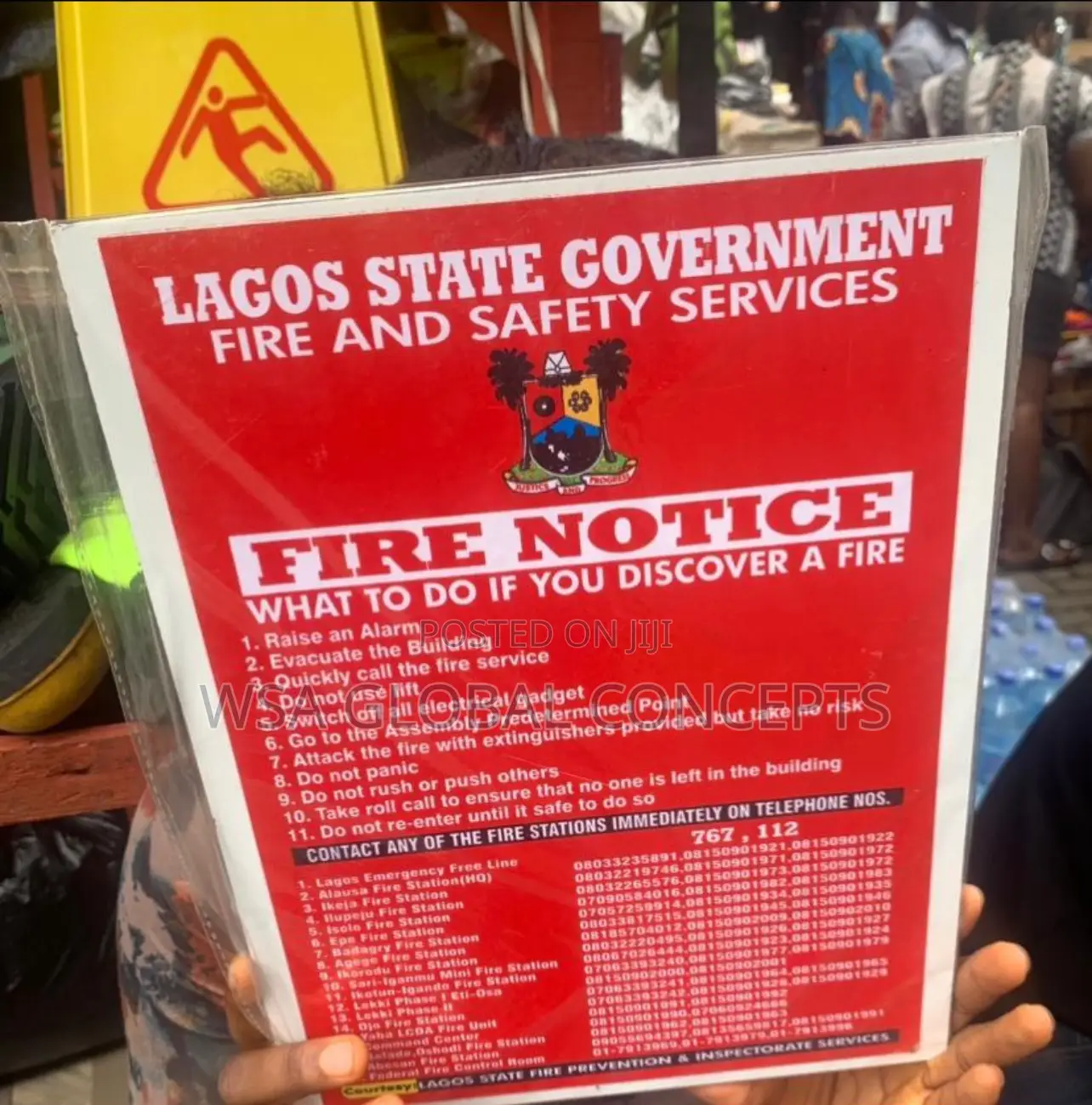 Fire Notice Sign For Fire And Safety Services For Lagos