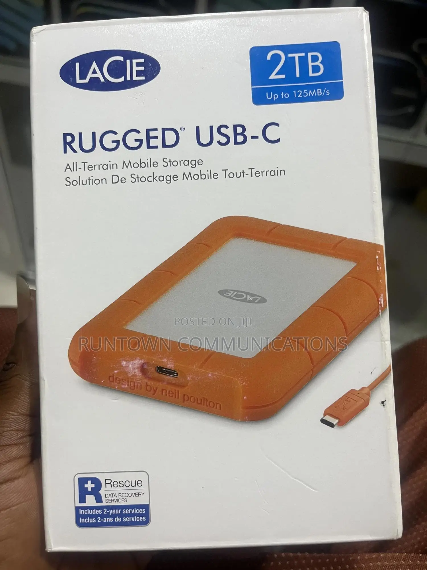 Lacie 2TB Rugged USB-C 3.2 Gen 1 External Hard Drive