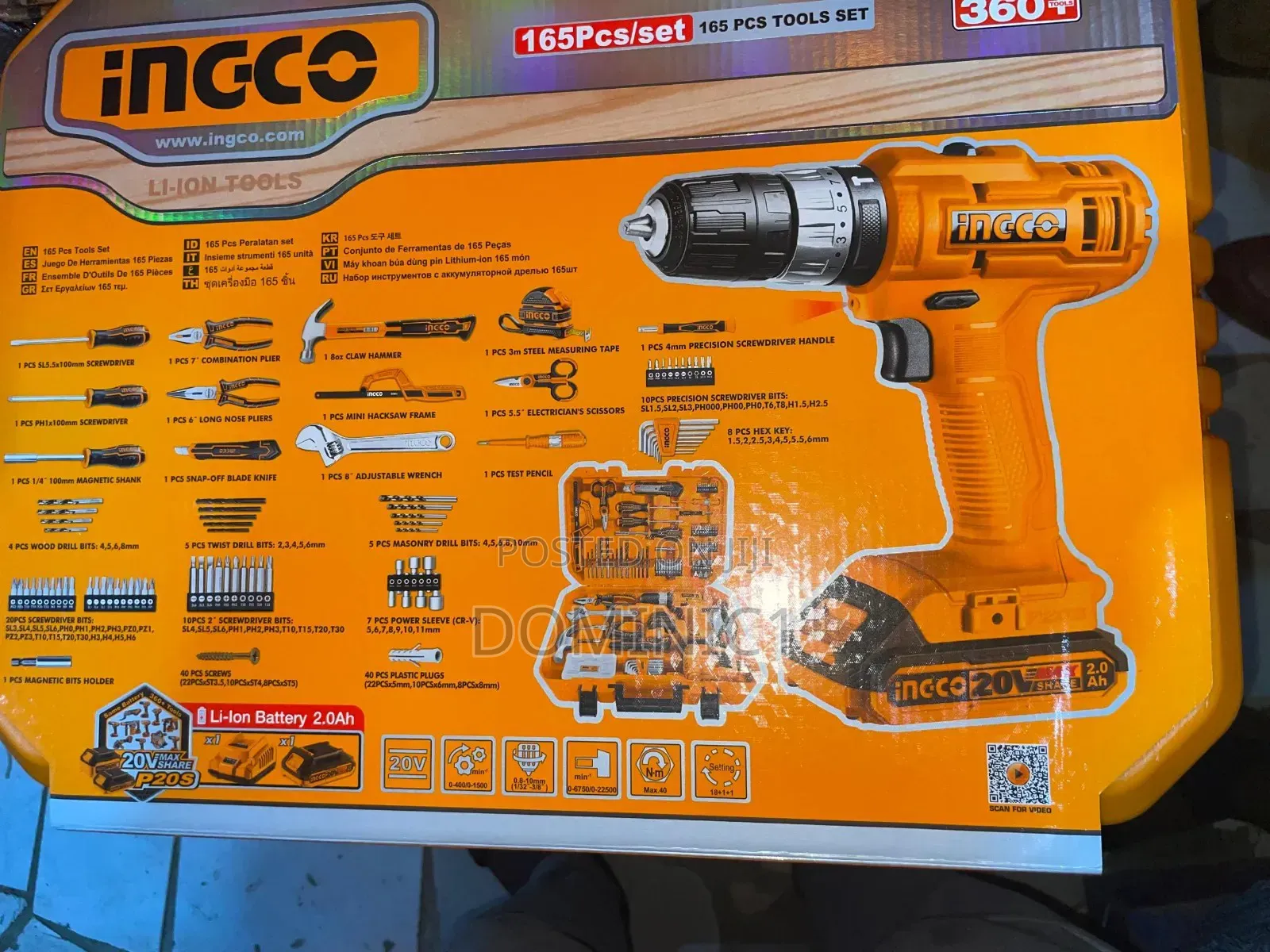 Ingco Cordless Drill Machine With Tools