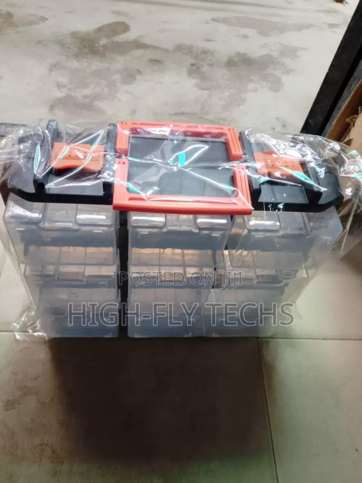 Empty Plastic Tools Box With Drawers