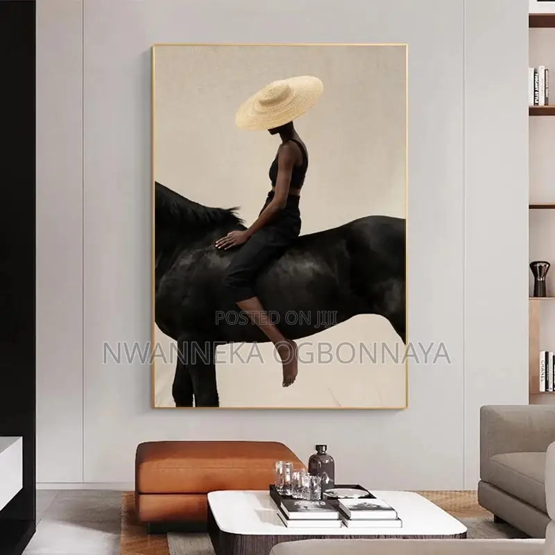 Woman With Cap Horse Home Decor Canvas Painting