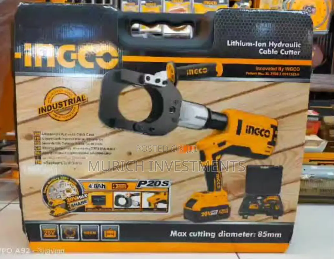 Ingco 20V Lithium Cordless Hydraulic Cable Cutter With Case