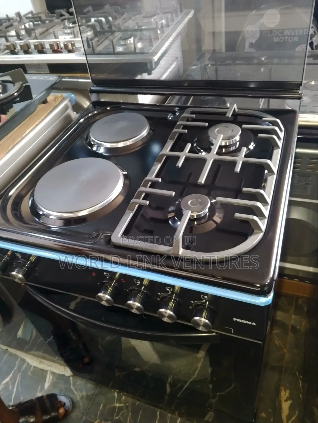 Phiima Standing Gas Cooker 2 Gas Burner 2 Electric Burner