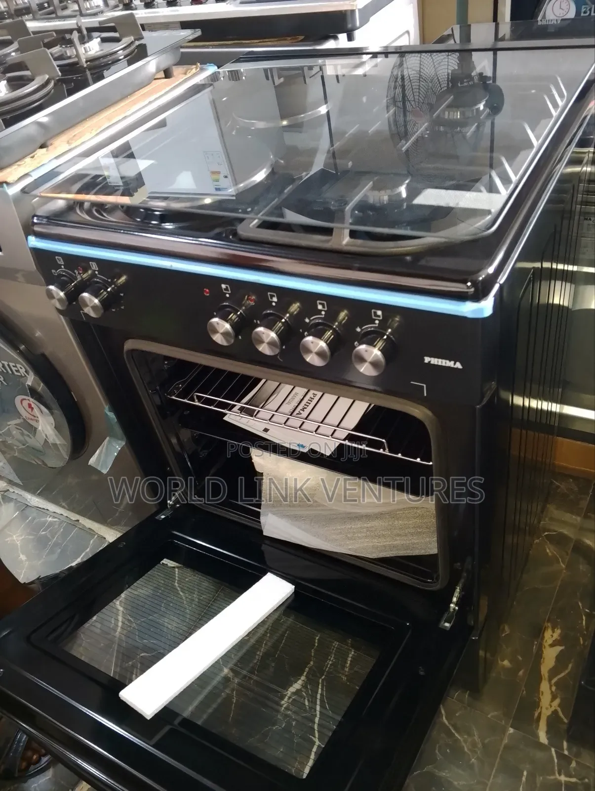 Phiima Standing Gas Cooker 2 Gas Burner 2 Electric Burner