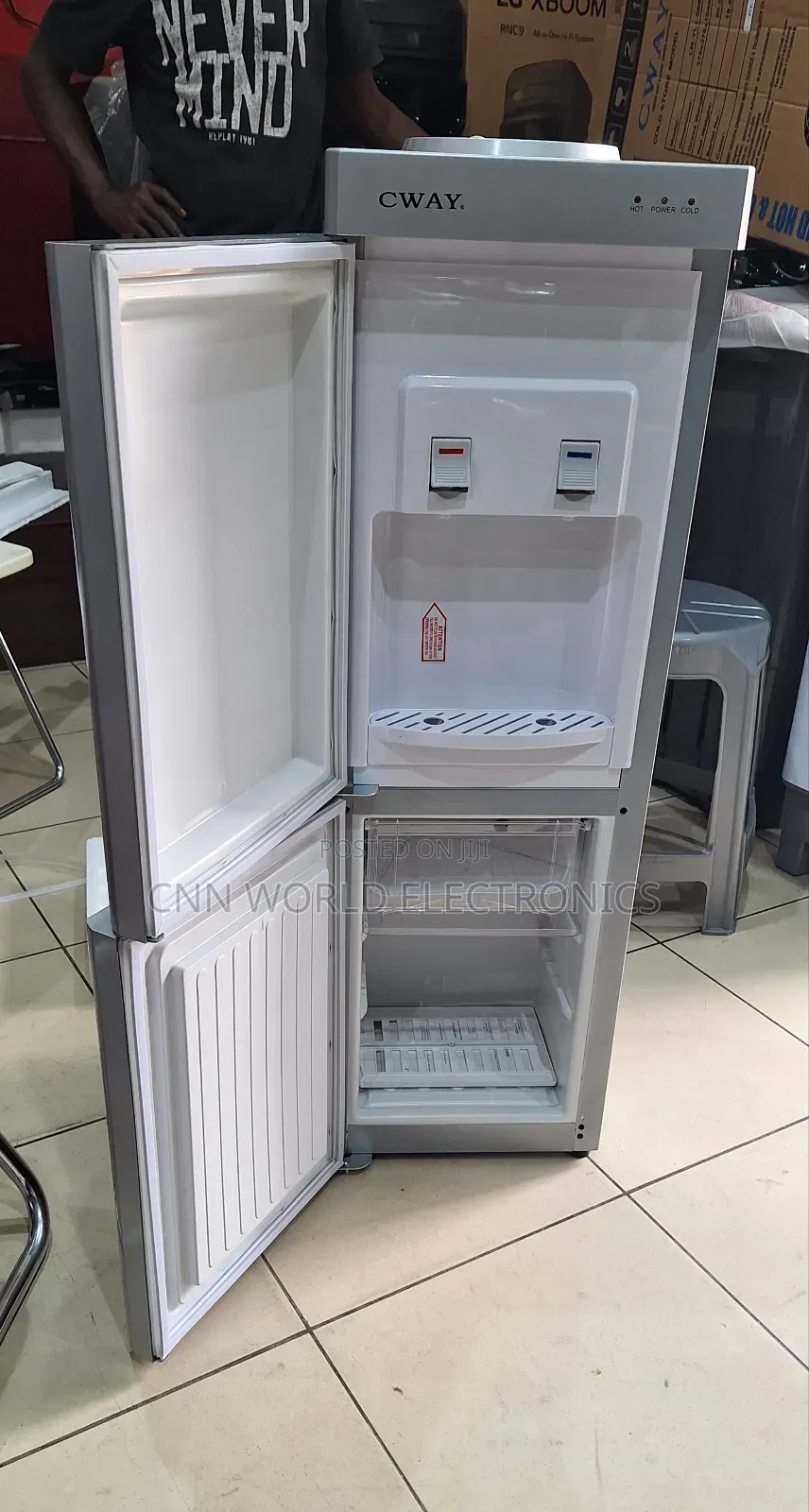 New Cway Stand Hot Cool Water Dispenser With Fridge (Red)