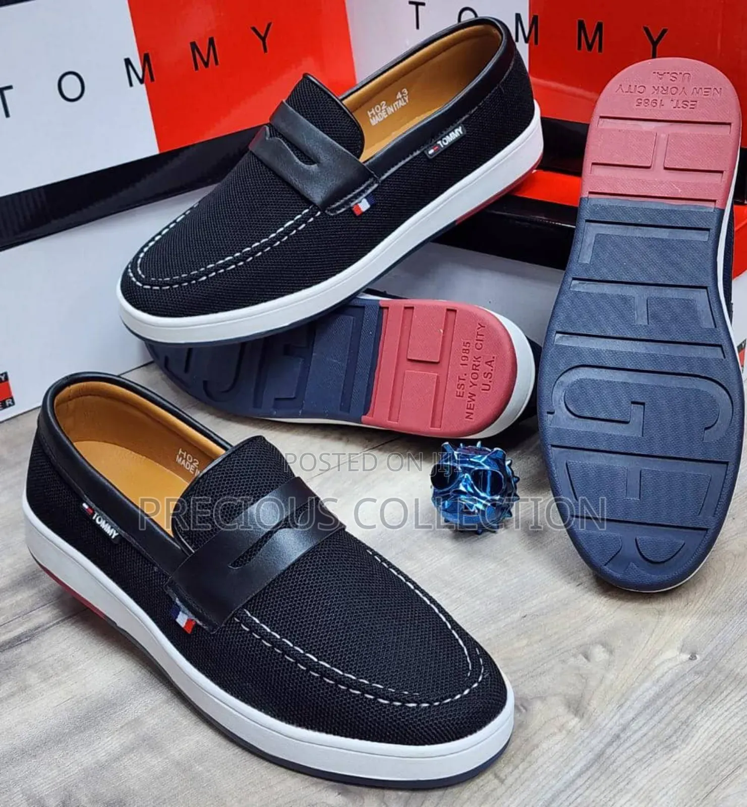 Men's Tommy Hilfiger Fabric White Sole Loafers