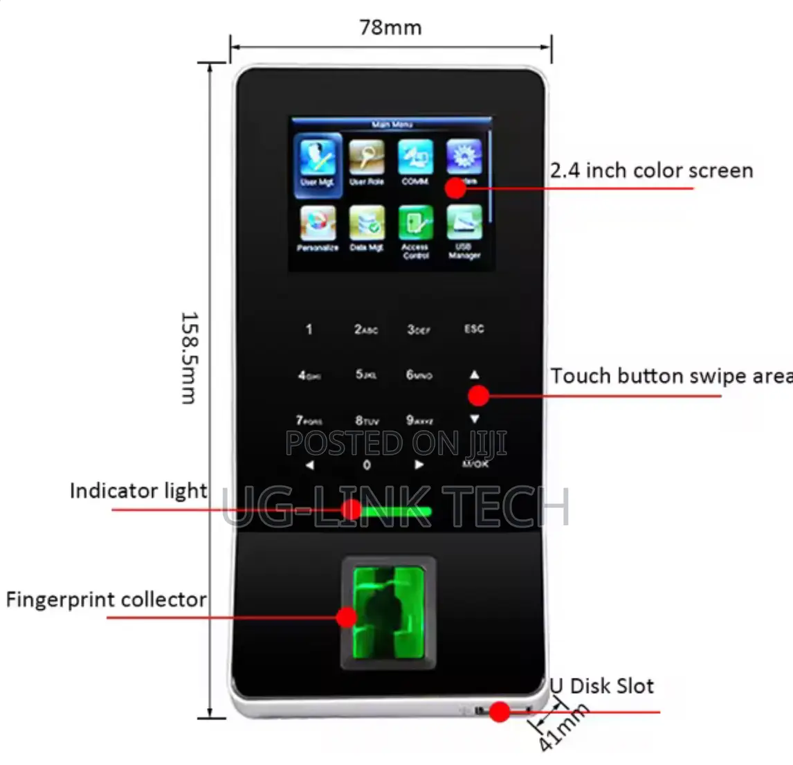 Zkteco F22 / F28 Access Control Monitor+ Wifi