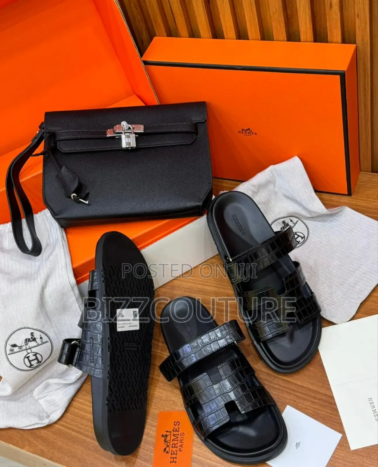 Original HERMES CHYPR CROCODILE Sandals Available in Store