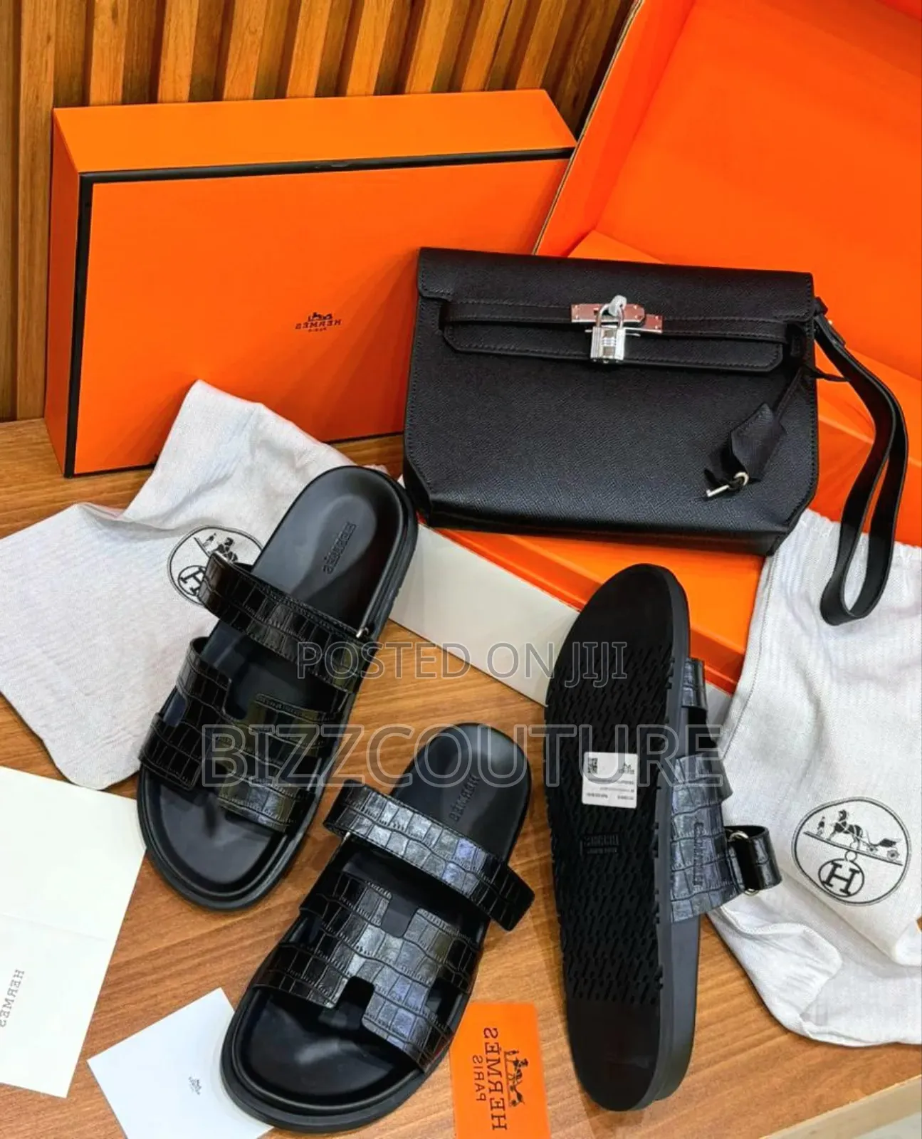 Original HERMES CHYPR CROCODILE Sandals Available in Store