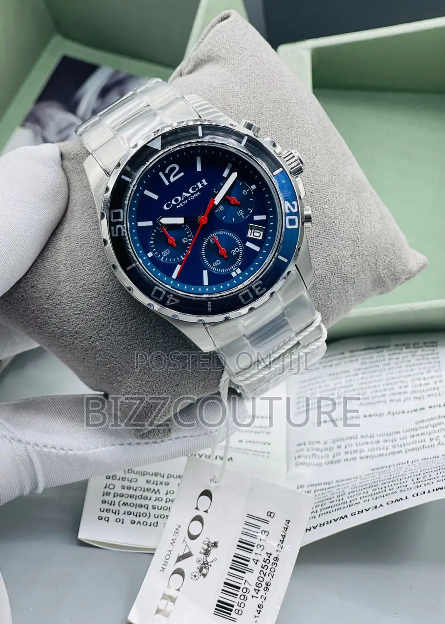 Original Coach Chronograph Silver Chain Watch Is Available