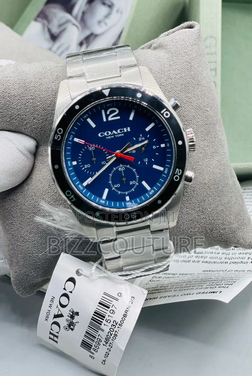 Original Coach Chronograph Silver Chain Watch Is Available