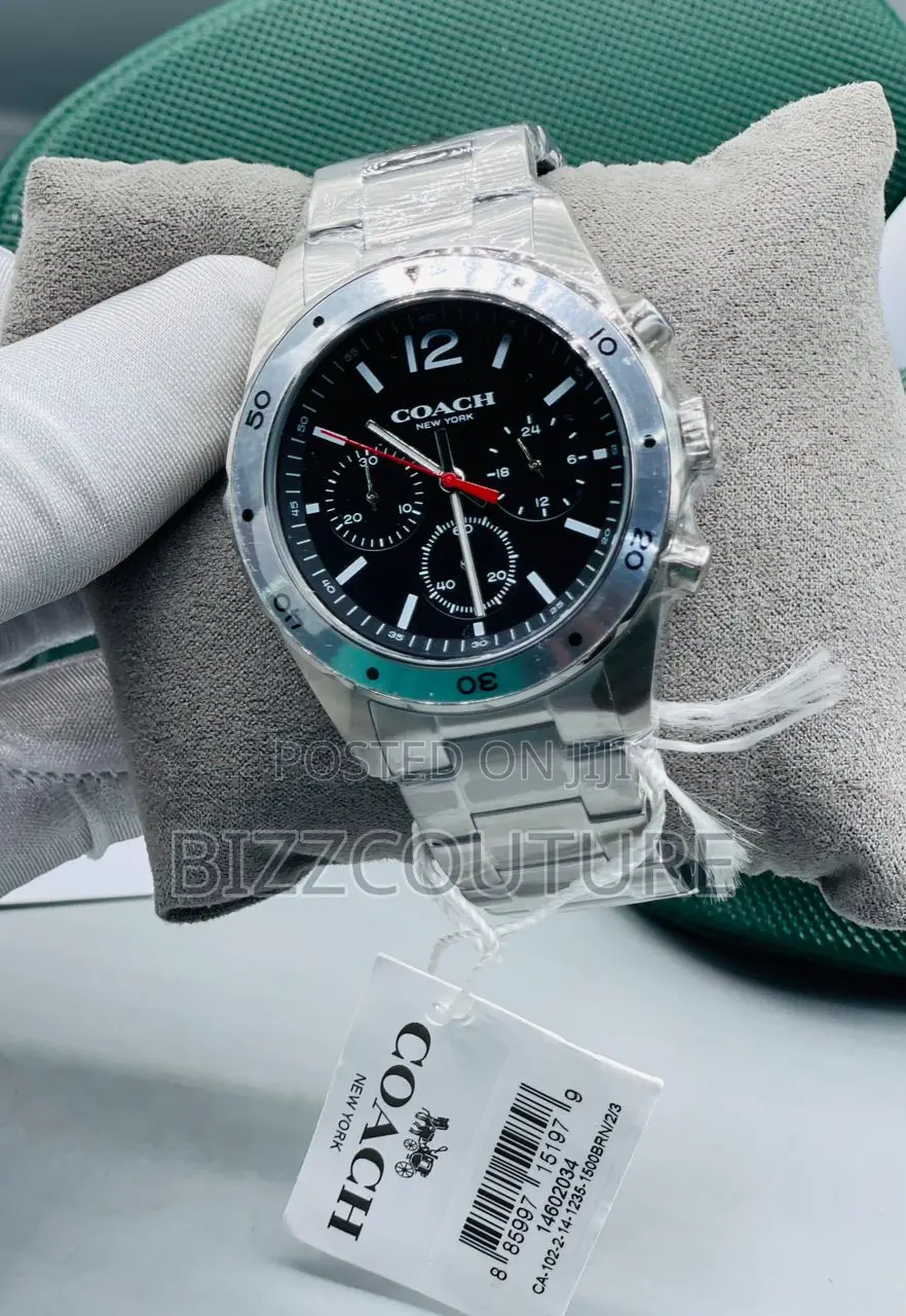 Original Coach Chronograph Silver Chain Watch Is Available