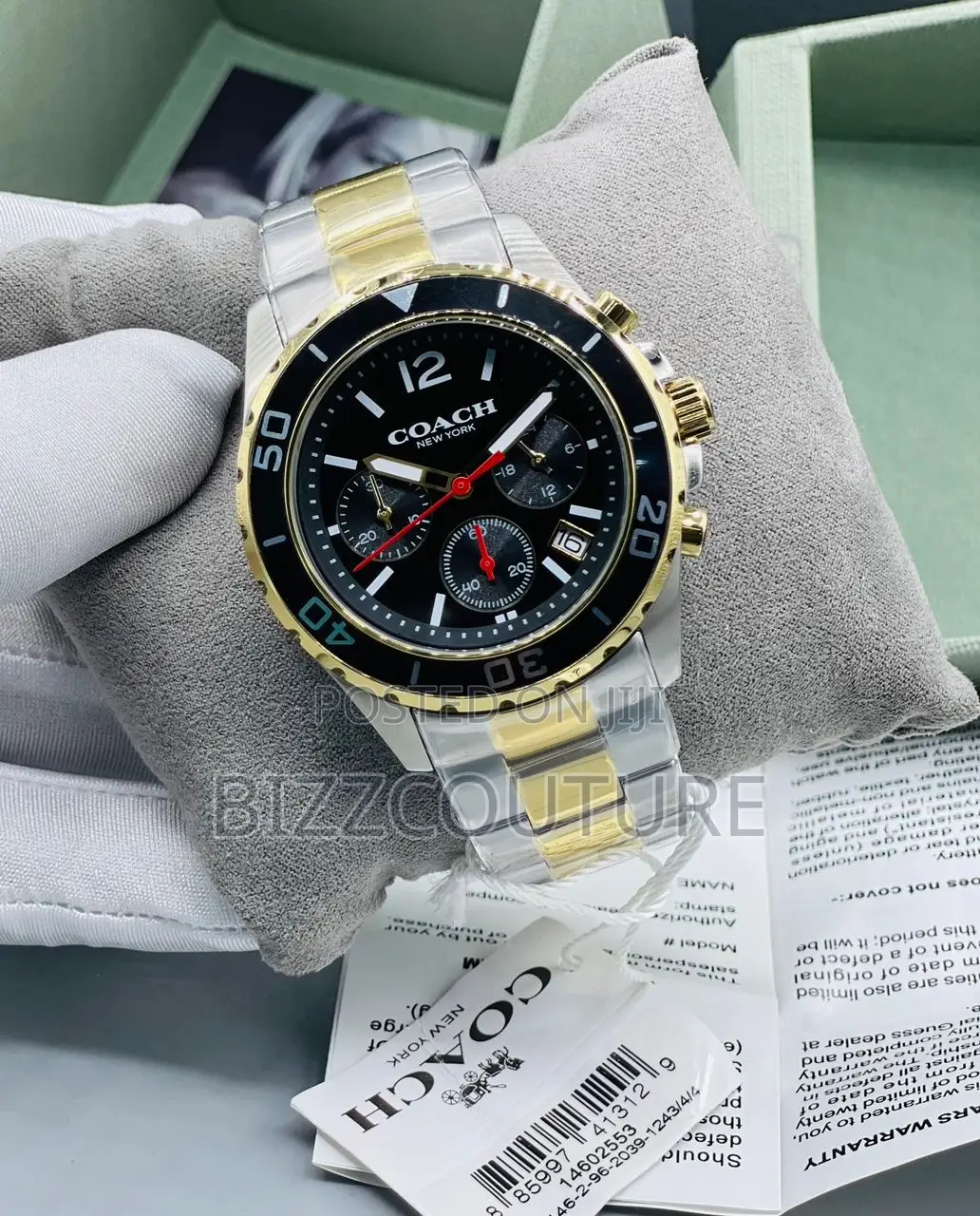 Original Coach Chronograph Silver Chain Watch Is Available