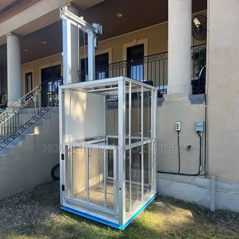 Hydraulic Lift Cargo Elevator Double Track Warehouse