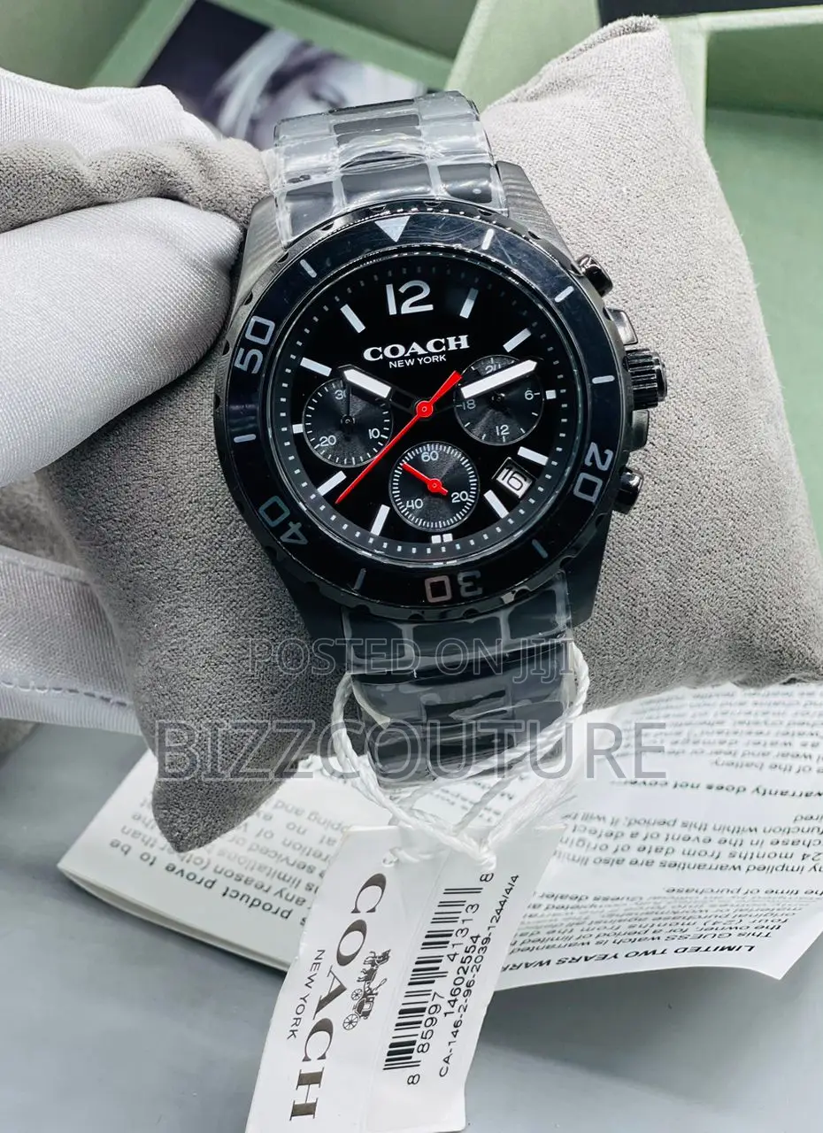 Original Coach Chronograph Black Chain Watch Is Available