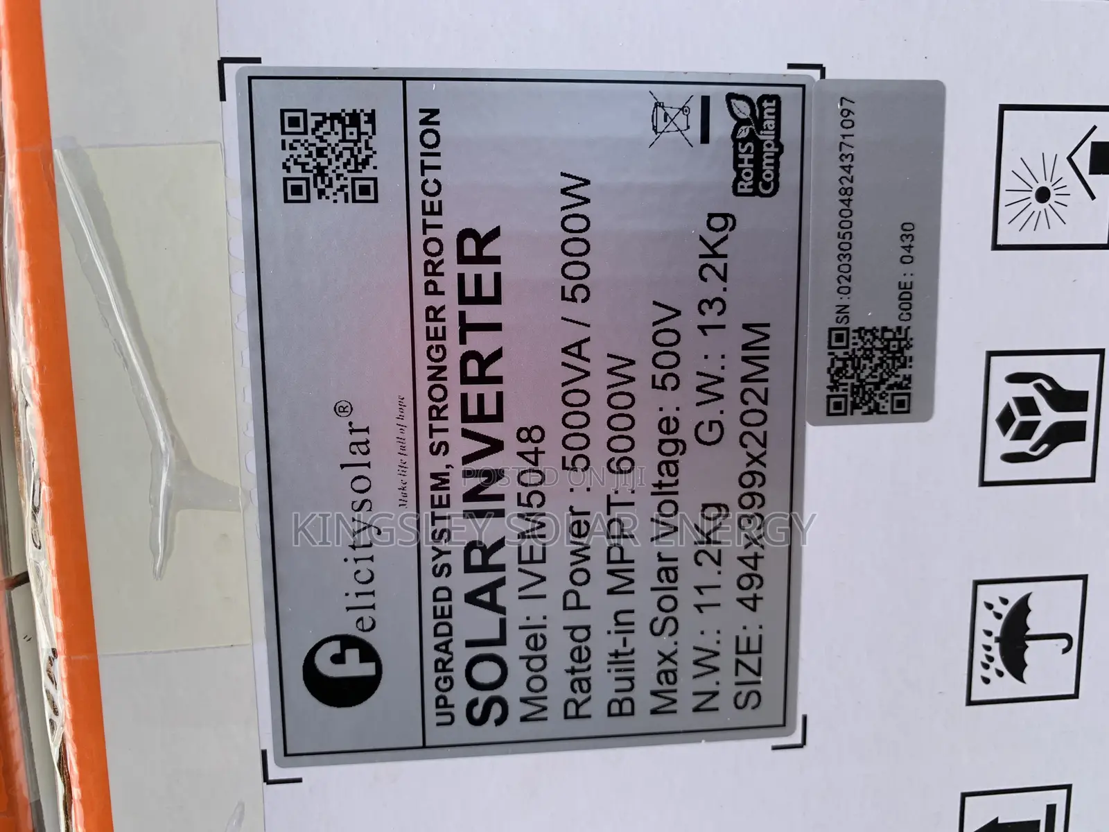 5kva/48v Felicity Solar Inverter Hybrid (Ivem)