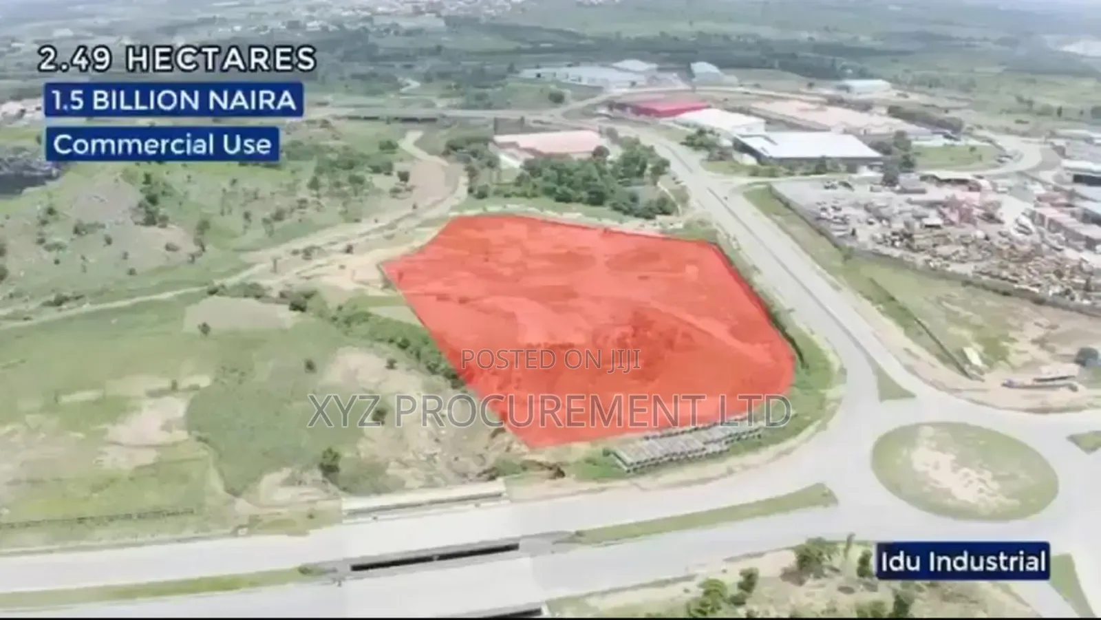 2.49 Hectare Commercial/Industrial C of O Plot Idu