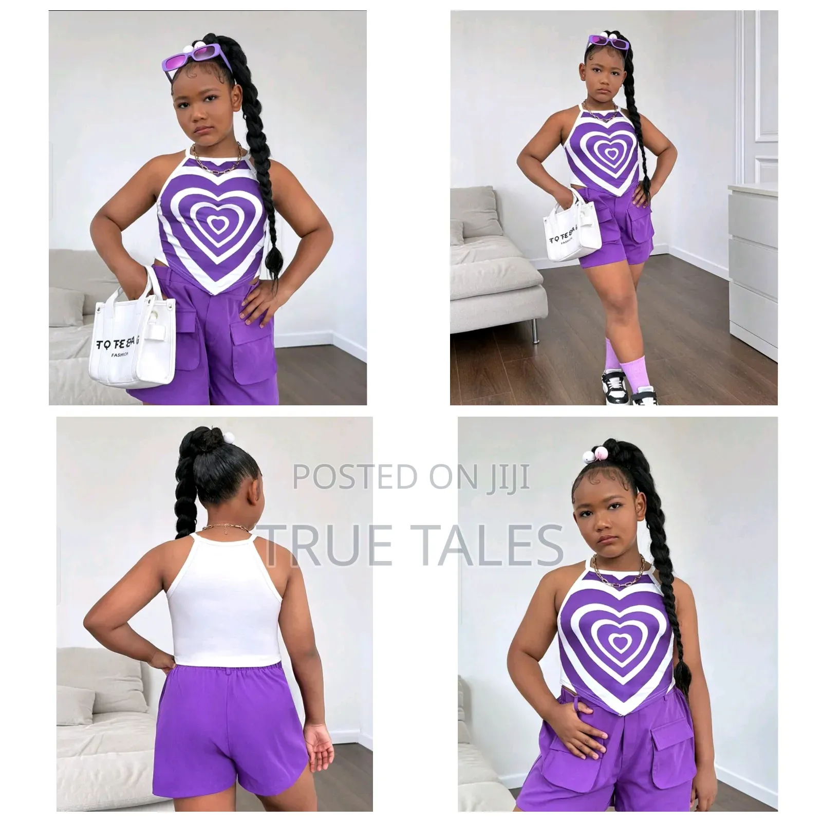Girls 2 Pieces Spaghetti Top Cargo Bum Short Sets