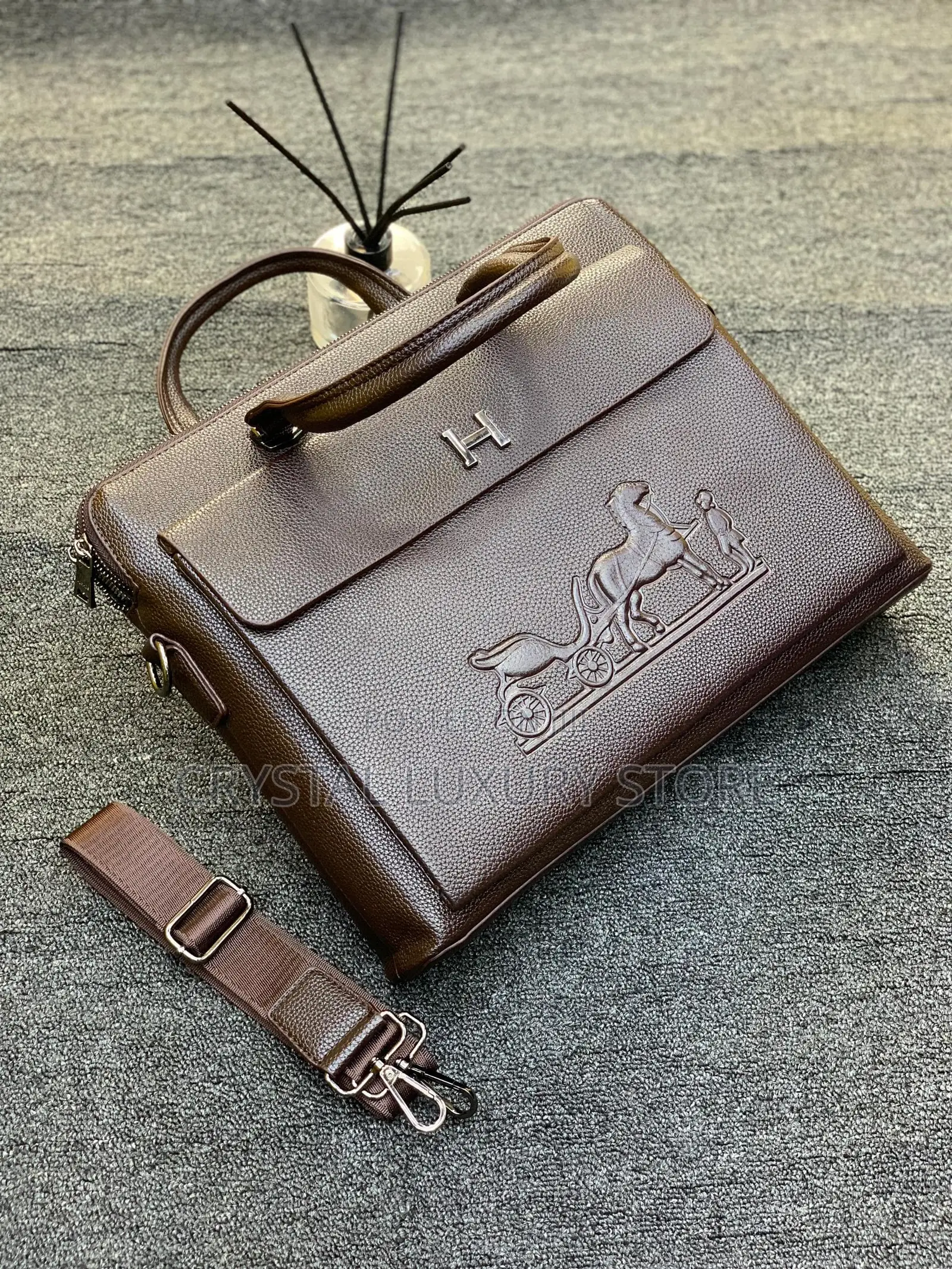 Hermes Quality Luxury Men Chain Laptop Bag