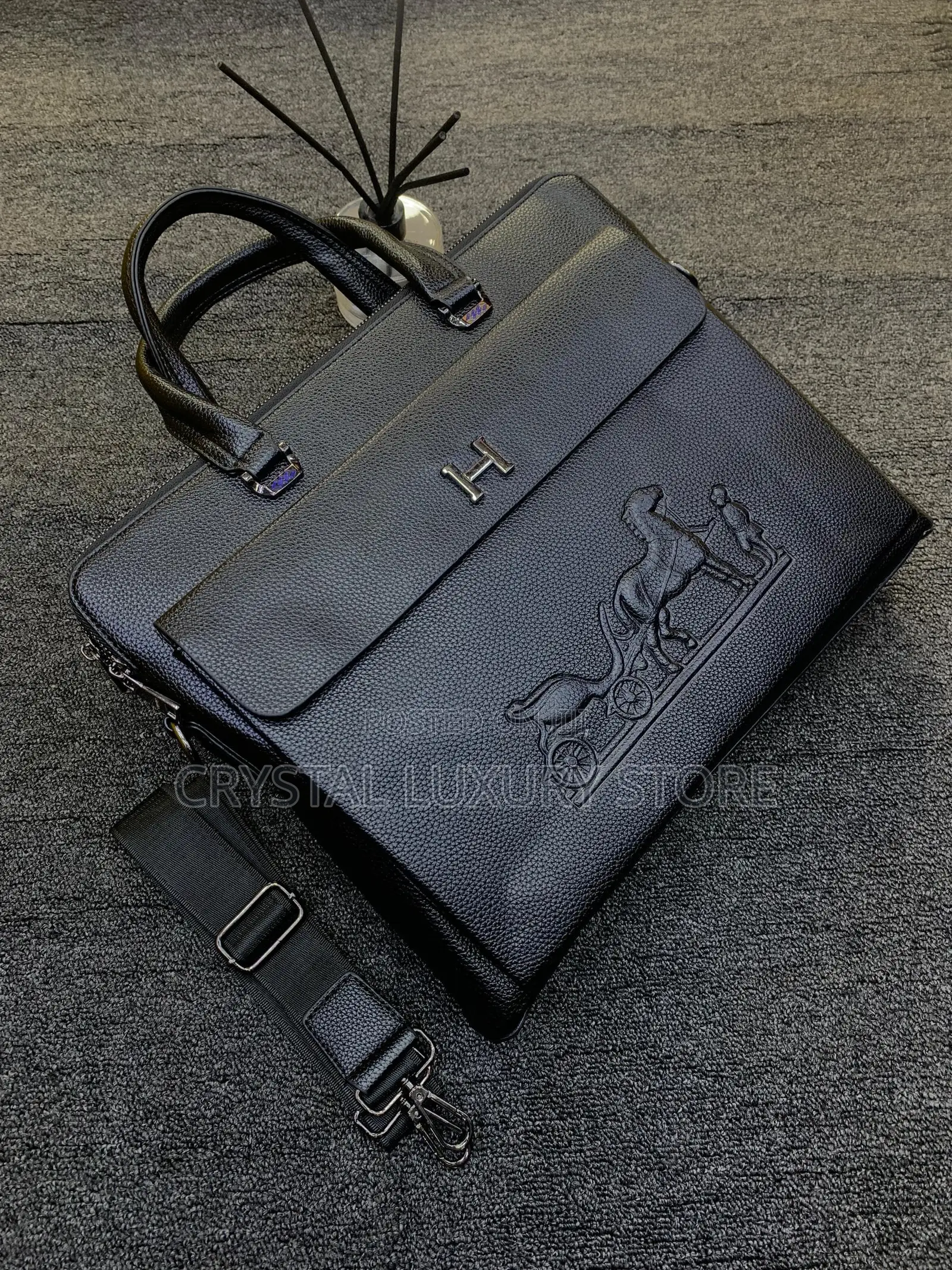 Hermes Quality Luxury Men Chain Laptop Bag