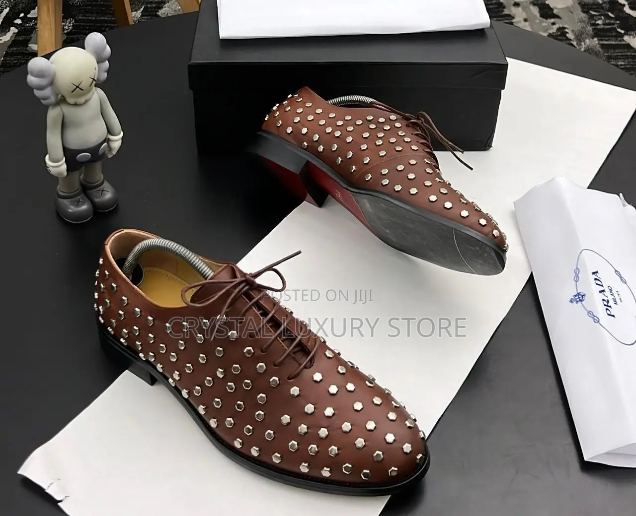 Prada Milano Quality Luxury Men Genuine Leather Shoes