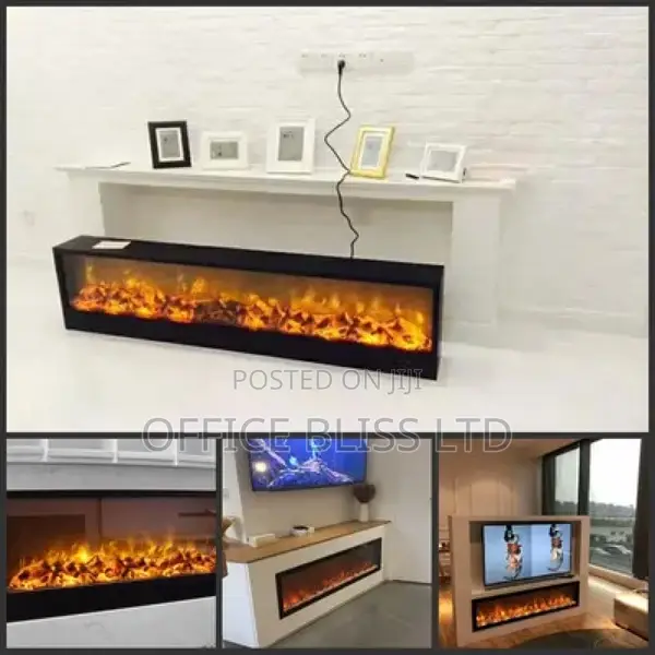 None _Inbuild Tv Stand Led Fireplace - 2 Metre