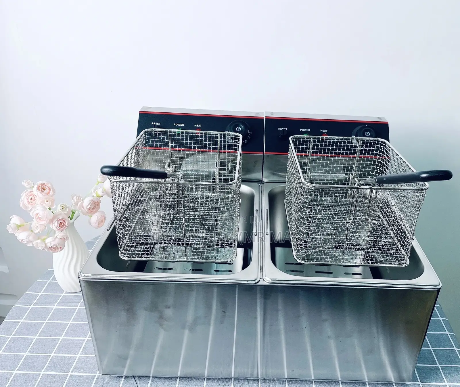 (Stainless) Double Tank Deep Fryer (8L+8L)Kitchen Deep Fryer