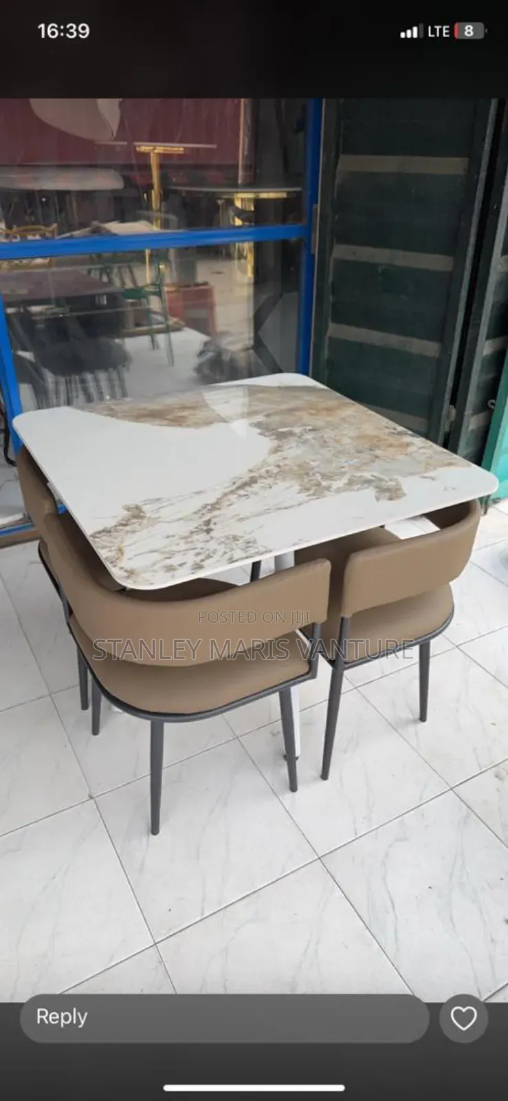 Luxurious Four Seater Marble Dinning Set