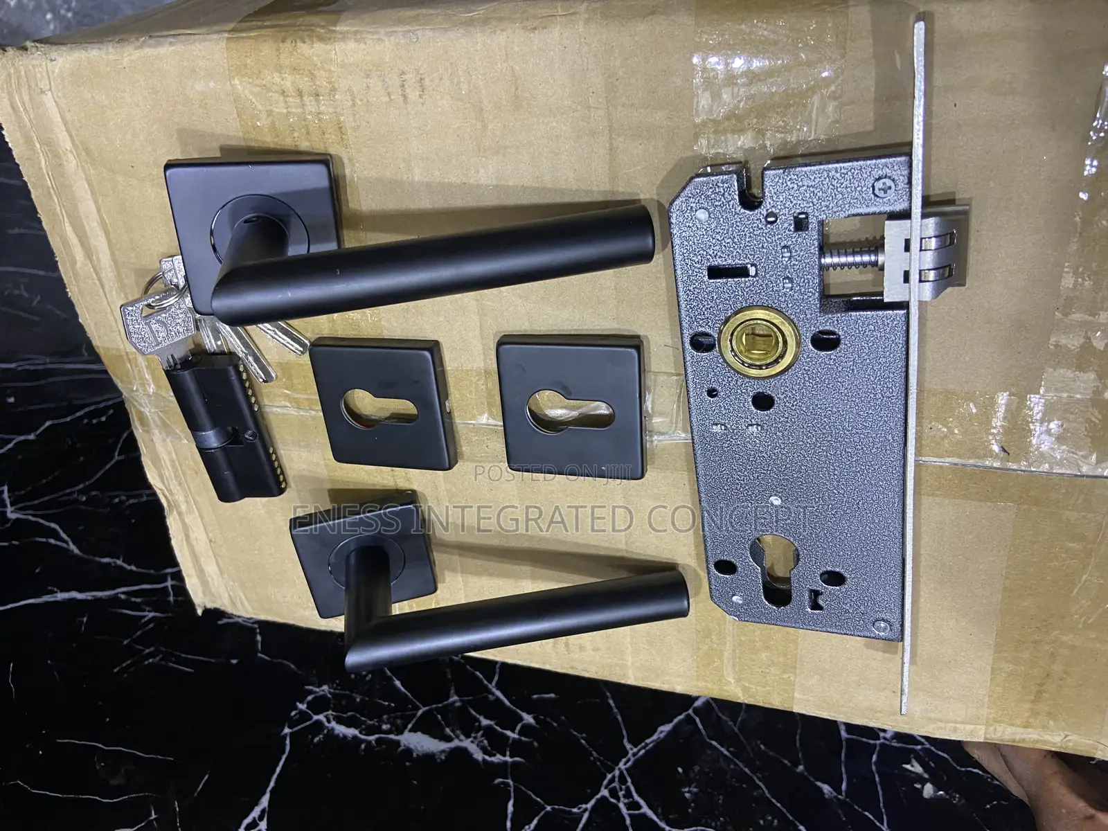 Black Coated Antirust Door Lock Set